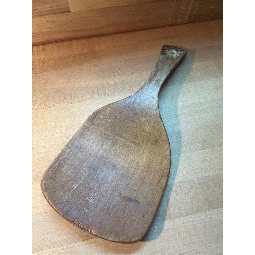 Vintage Primitive Wooden Curved Butter Paddle